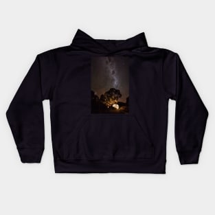 The Milky Way Over the Boathouse Kids Hoodie